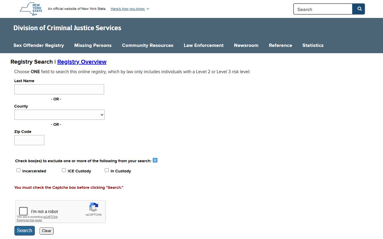 Suffolk County criminal records sex offender registry search