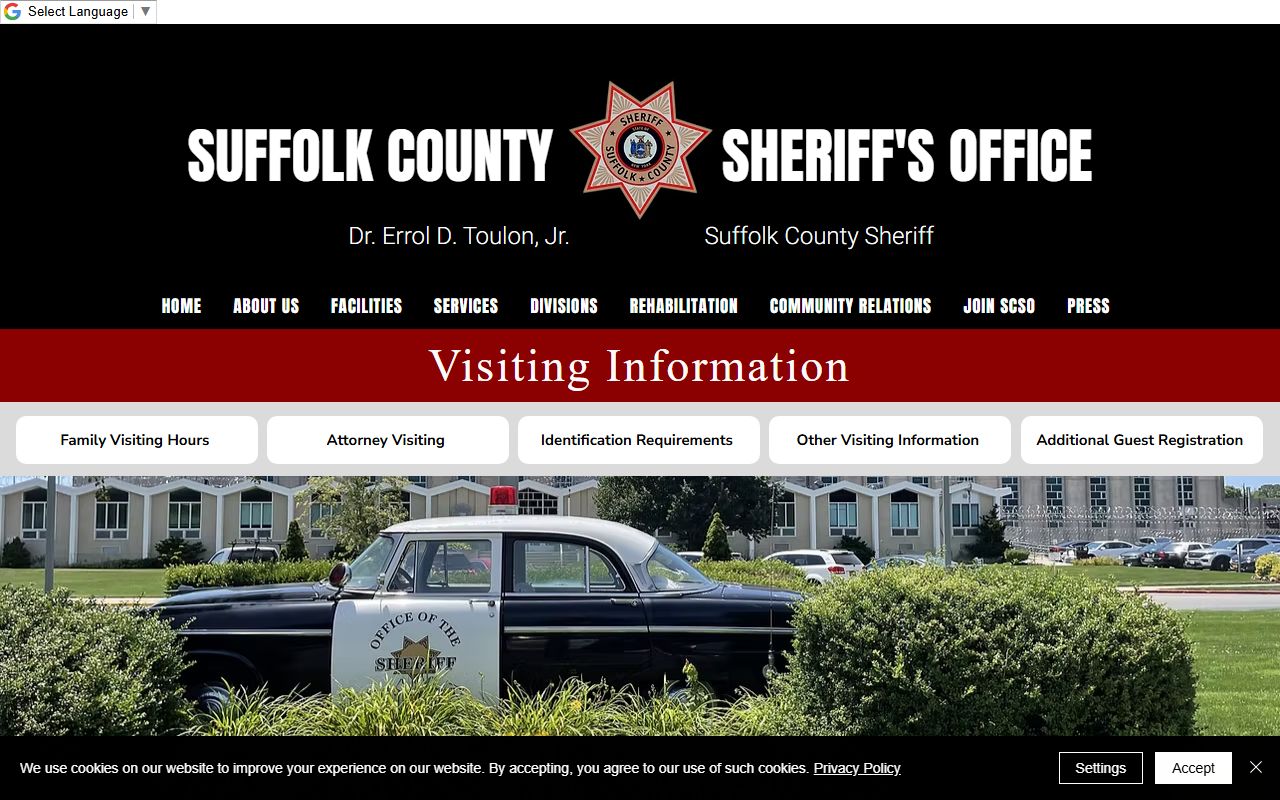 Suffolk County jail visiting information for inmates