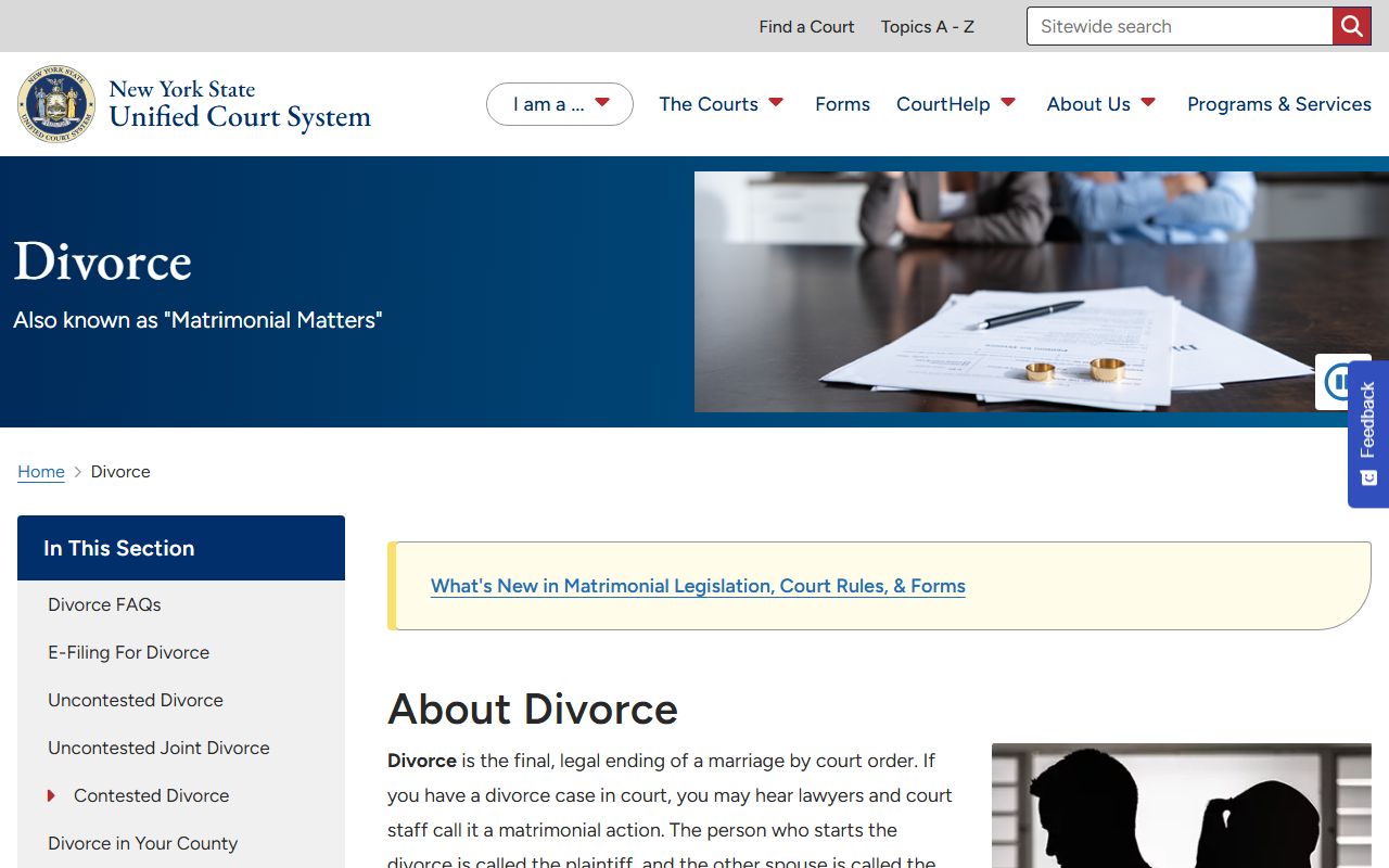 New York Courts Suffolk County divorce records portal